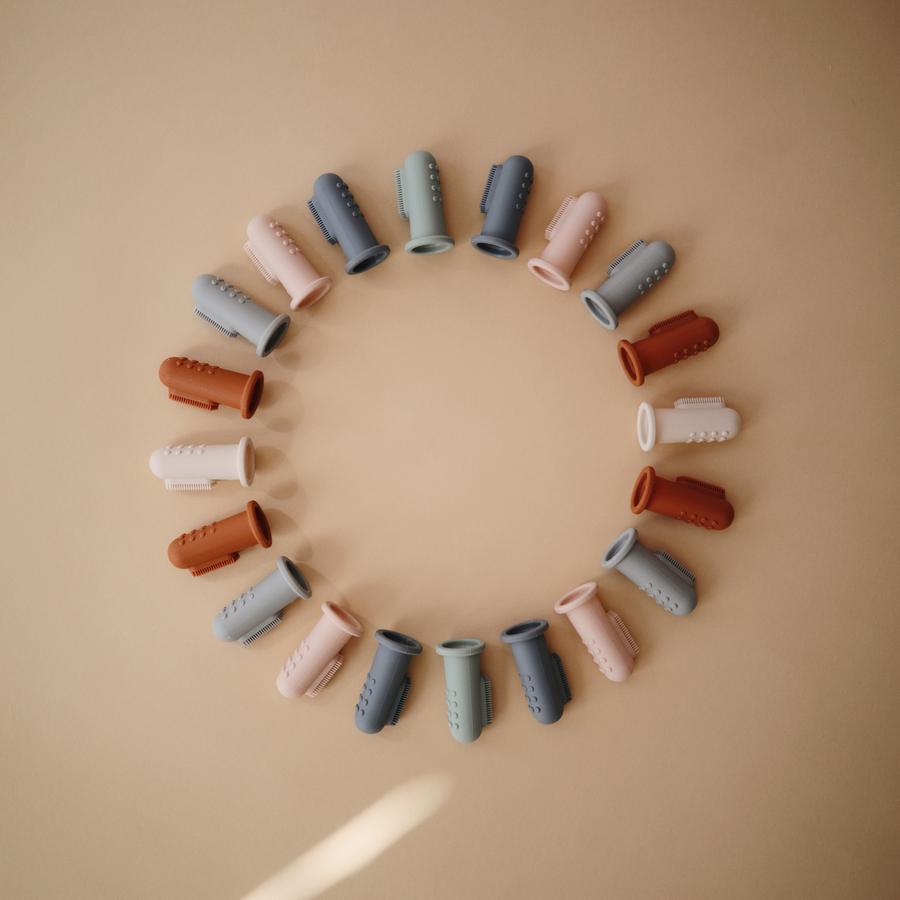 Buy Mushie baby toothbrush sand blue