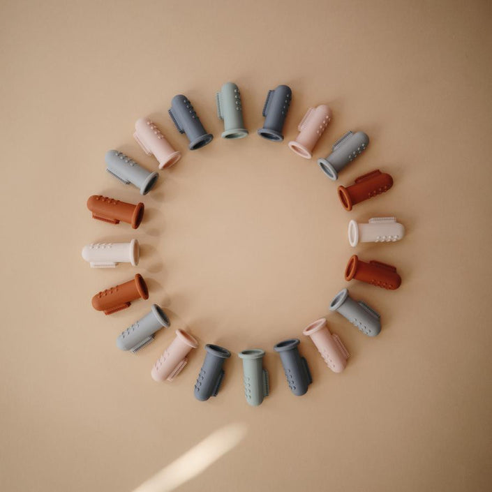 Mushie baby toothbrush sand blue