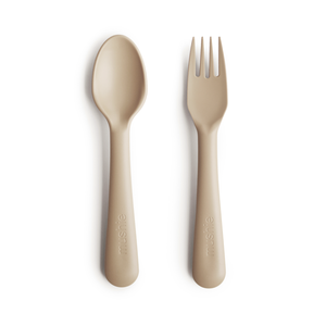 Mushie cutlery set beige