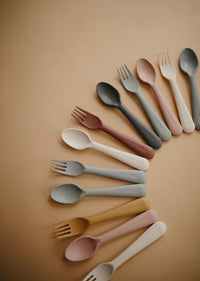 Mushie cutlery set beige