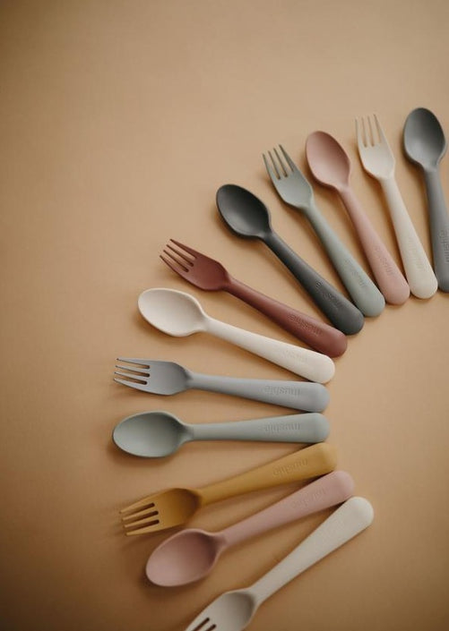 Mushie cutlery set beige