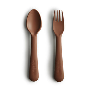 Mushie cutlery set caramel