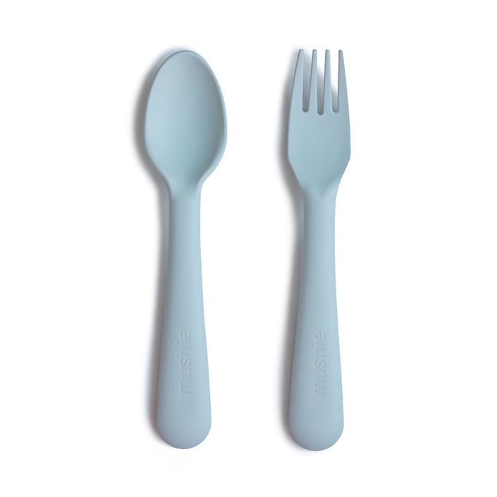 Mushie cutlery set powder blue