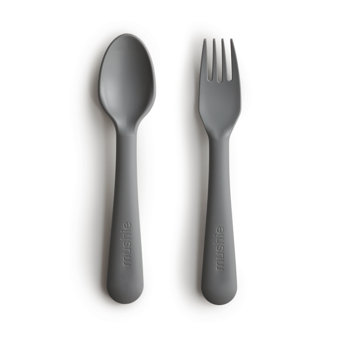 Mushie cutlery set smoke