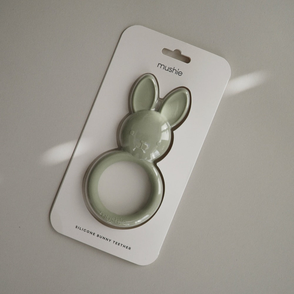 Mushie teething ring bunny sage 3 months+ 810052464688