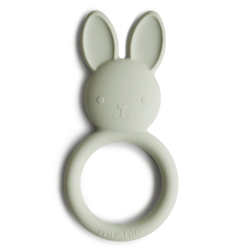 Mushie teething ring bunny sage 3 months+
