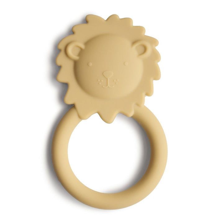 Mushie teething ring lion yellow 3 months+