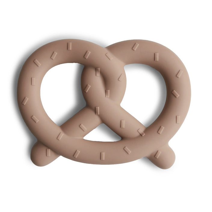 Mushie teething ring pretzel 3 months +