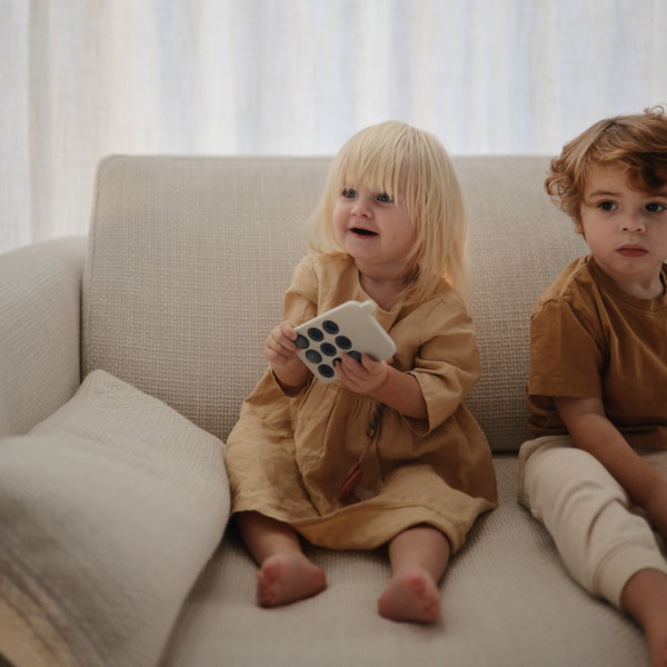 Mushie pop it phone cambridge blue 10 months +