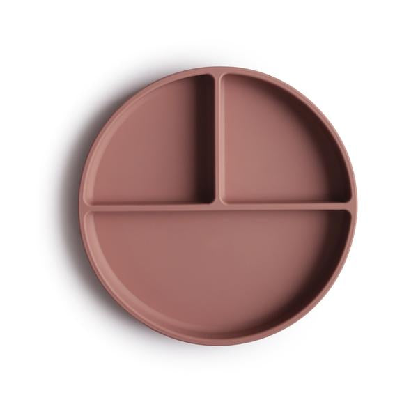 Mushie silicone plate cloudy mauve