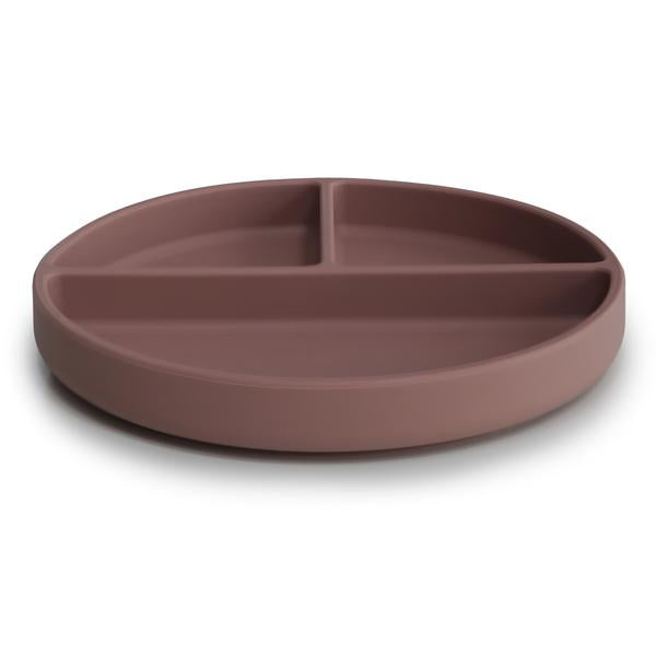 Mushie silicone plate cloudy mauve