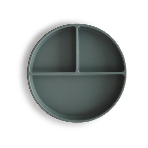 Mushie silicone plate thyme green
