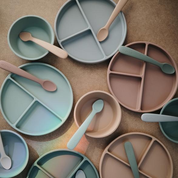 Mushie silicone bowl cloudy mauve