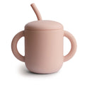 Mushie silicone sippy cup with ears blush