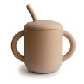 Mushie silicone sippy cup with ears natural