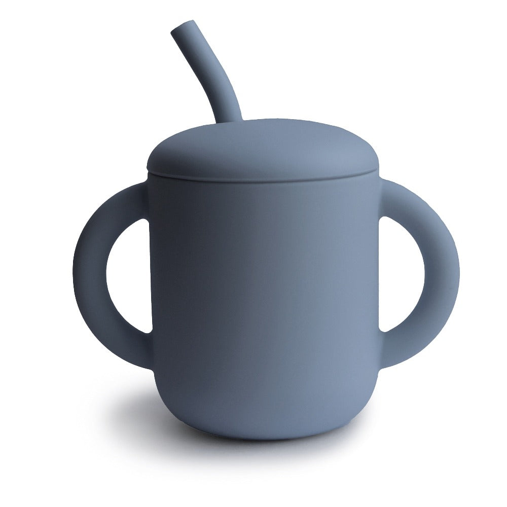 Mushie silicone sippy cup with ears tradewinds