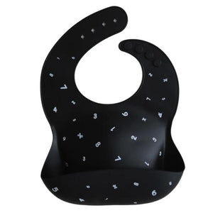 Mushie silicone bib Black Numbers