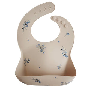 Mushie silicone bib Lilac Flowers