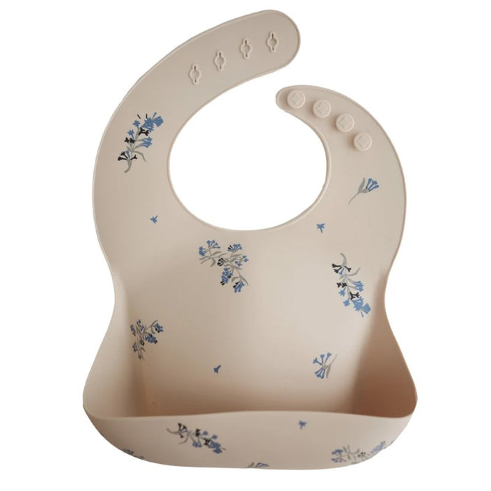 Mushie silicone bib Lilac Flowers
