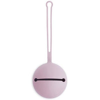 Mushie pacifier holder lilac