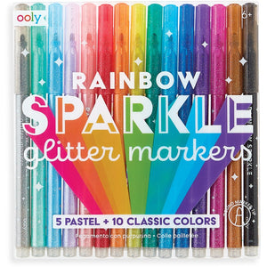 OOLY glitter markers rainbow 15 pcs 6 yrs+
