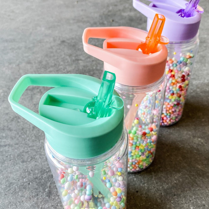 Petit Monkey drinking bottle macaron popsicles coral