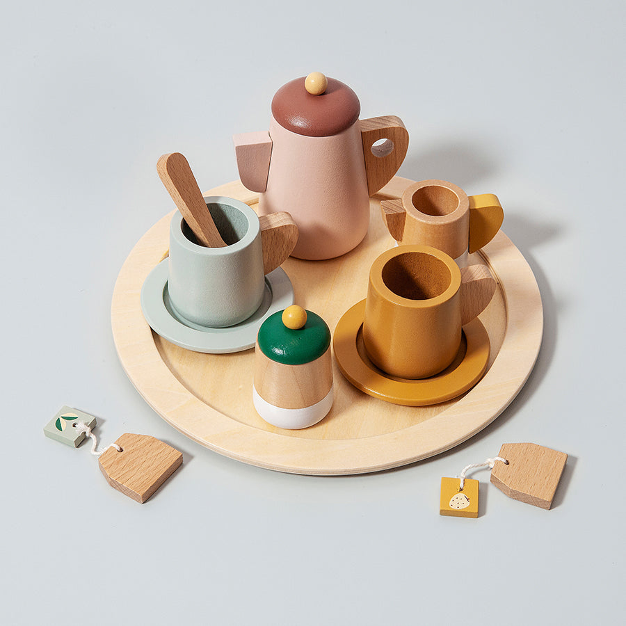 Petit Monkey wooden tea set 3yrs+