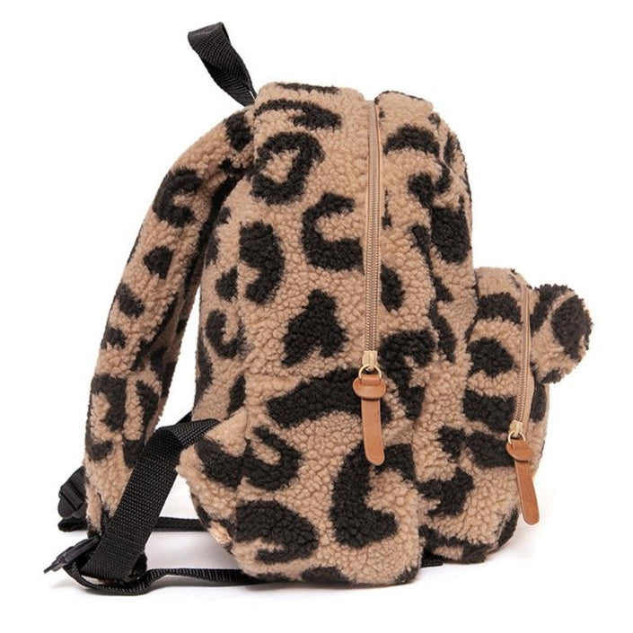 Petit Monkey children's backpack teddy leopard