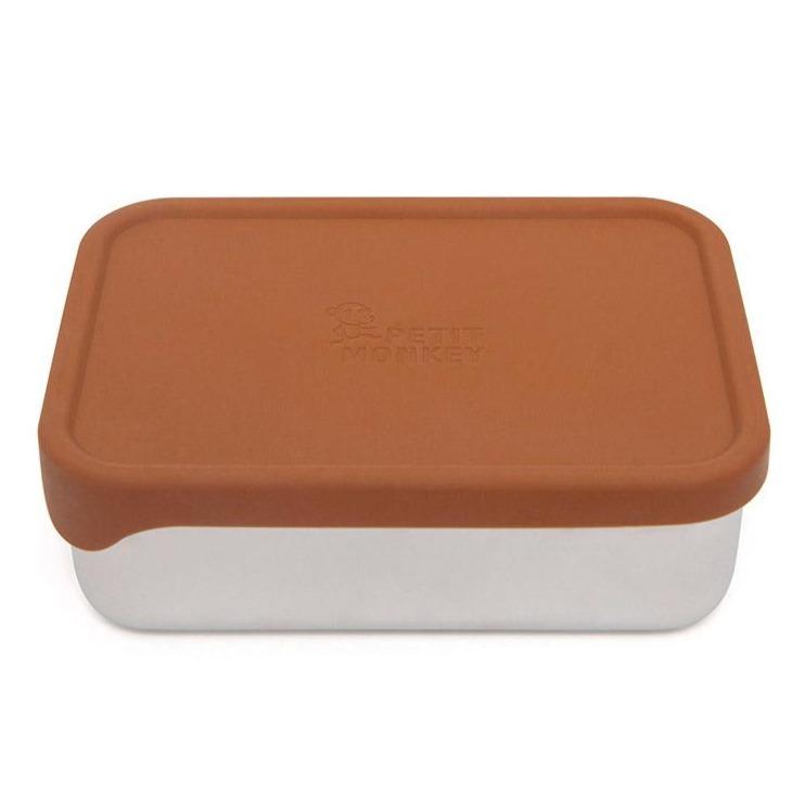 Petit Monkey lunch box stainless steel Riley baked clay 17x13