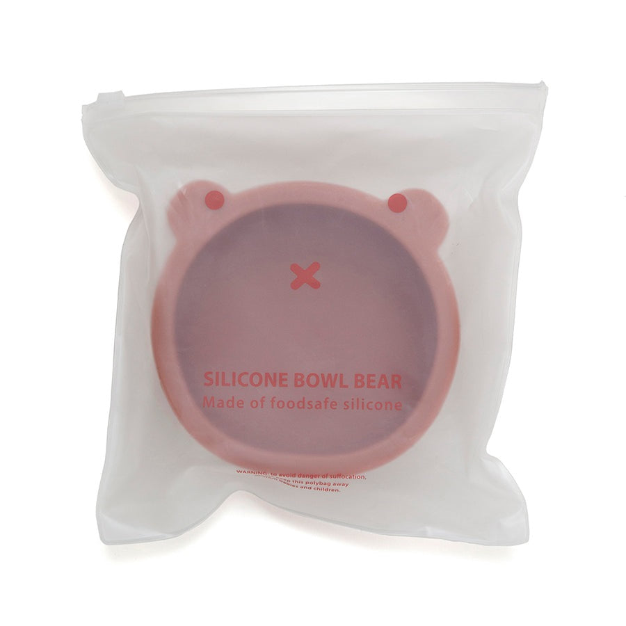 Petit Monkey silicone bowl bear mahogany rose 100% LFGB siliconen