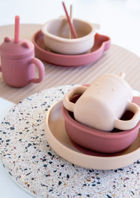 Petit Monkey silicone bowl bear mahogany rose