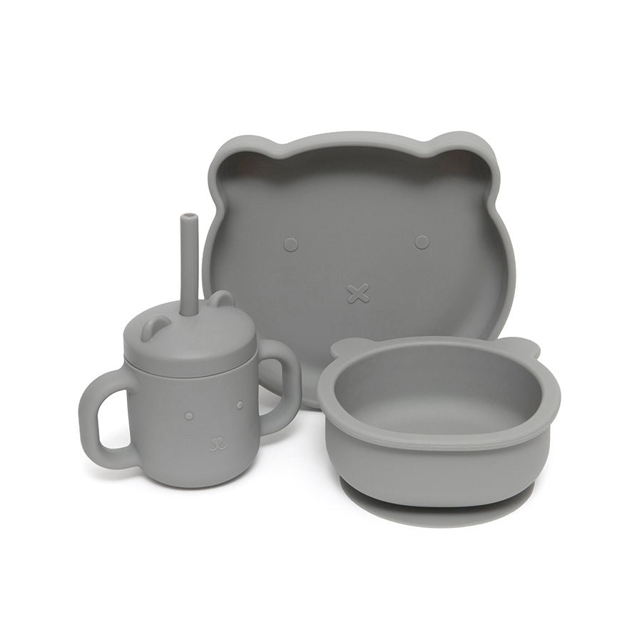 Petit Monkey silicone cup bear pewter green