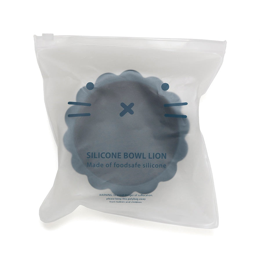 Petit Monkey silicone bowl lion balsam blue 100% LFGB siliconen