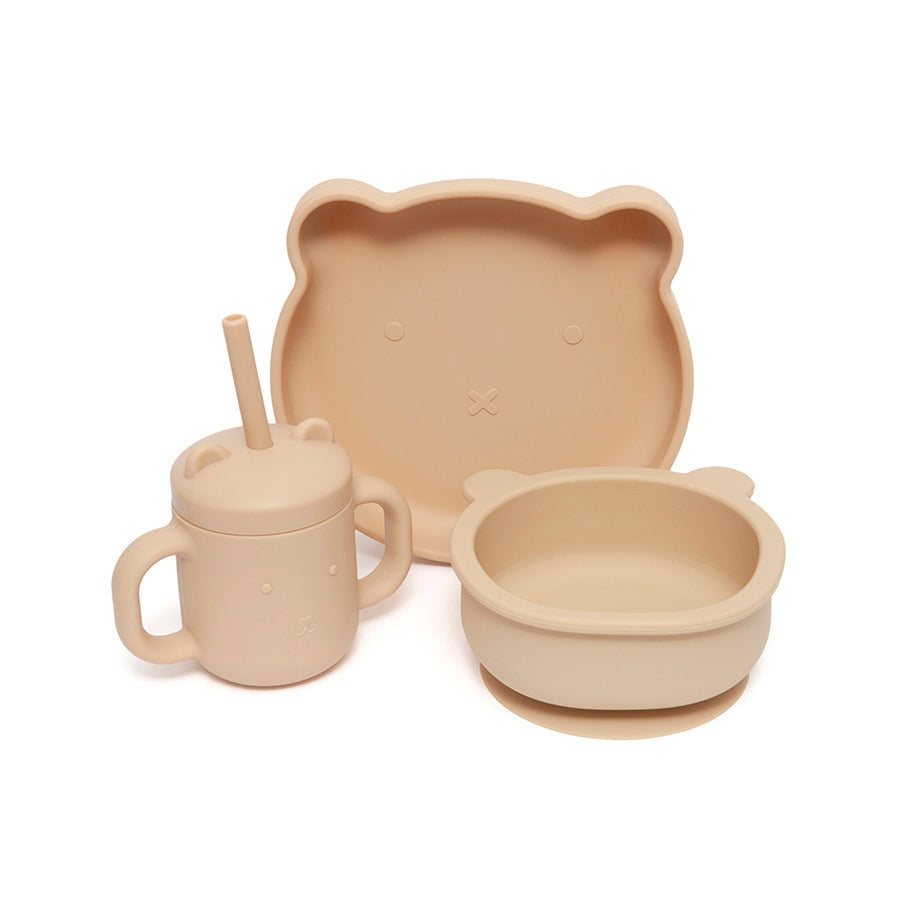 Petit Monkey silicone plate bear honey
