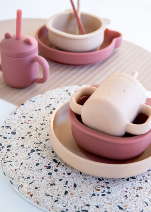 Petit Monkey silicone plate bear honey