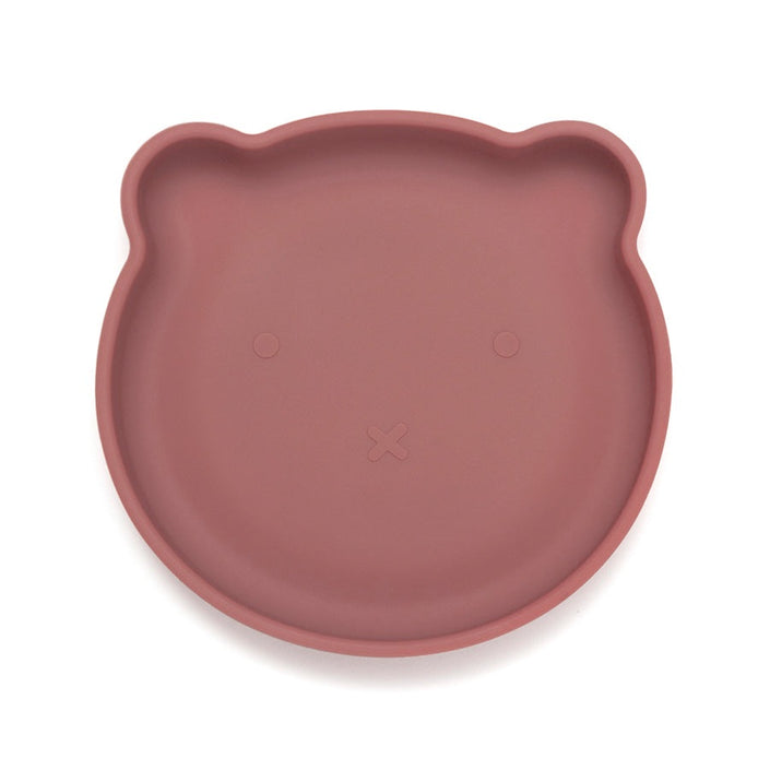Petit Monkey silicone plate bear mahogany rose
