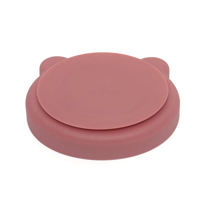 Petit Monkey silicone plate bear mahogany rose