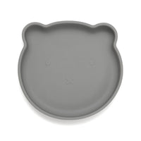 Petit Monkey silicone plate bear pewter green