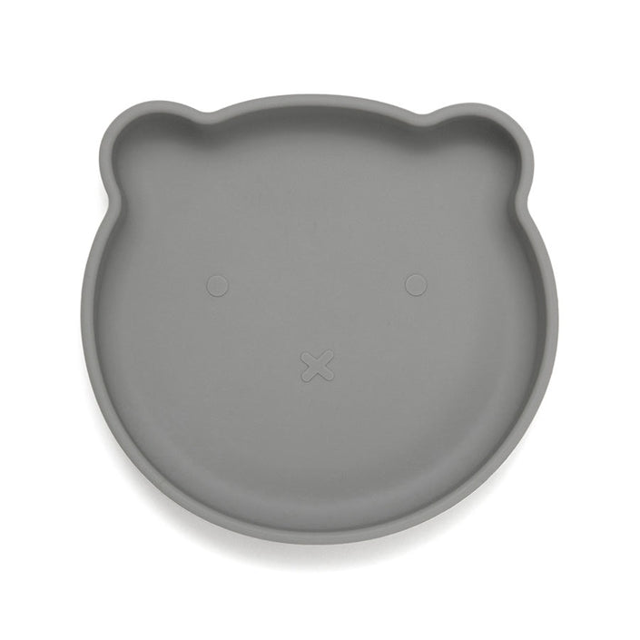 Petit Monkey silicone plate bear pewter green