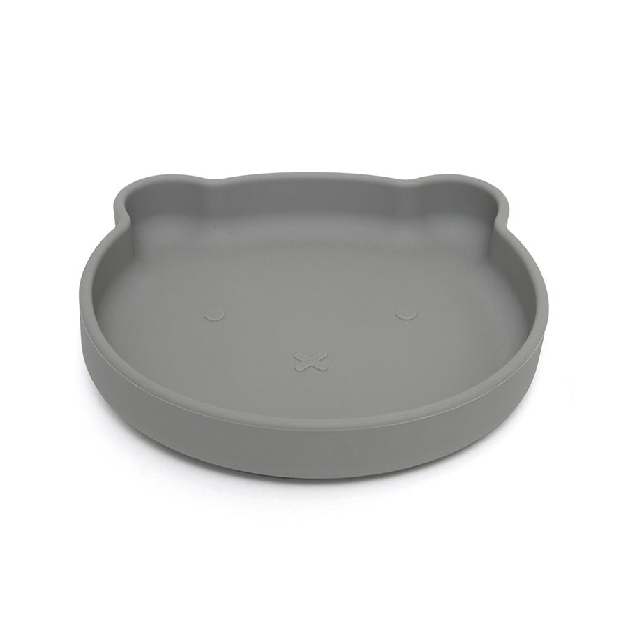 Petit Monkey silicone plate bear pewter green
