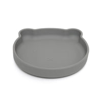 Petit Monkey silicone plate bear pewter green
