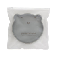Petit Monkey silicone plate bear pewter green