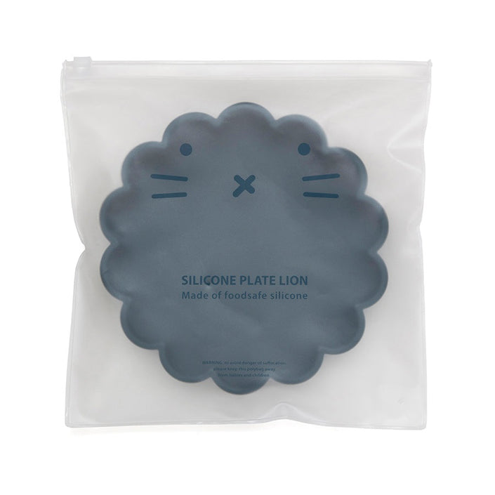 Petit Monkey silicone plate lion balsam blue