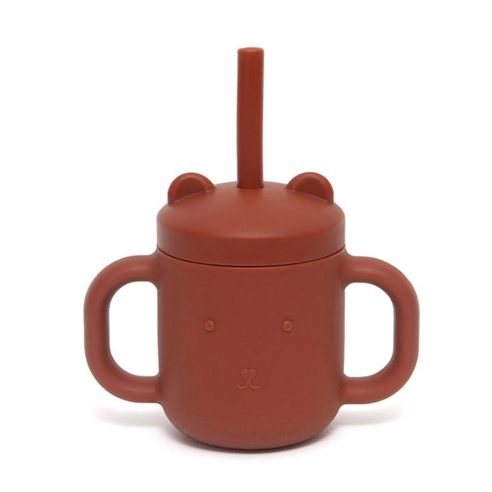 Petit Monkey silicone sippy cup with ears baked clay