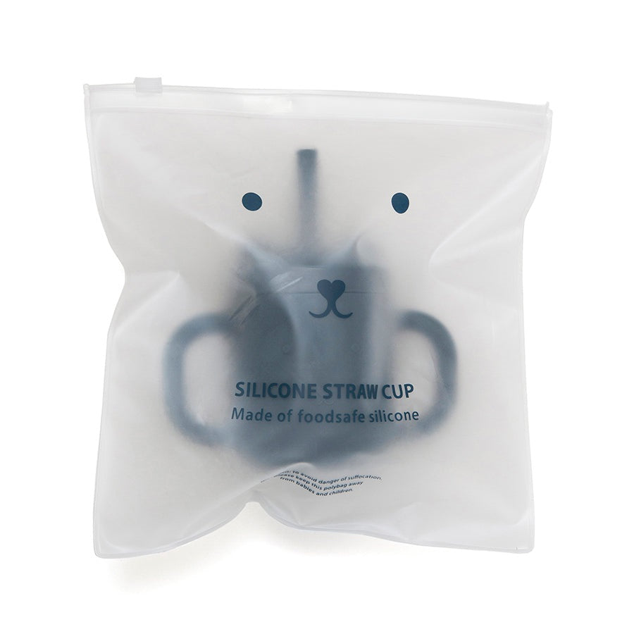 Petit Monkey silicone sippy cup with ears balsam blue