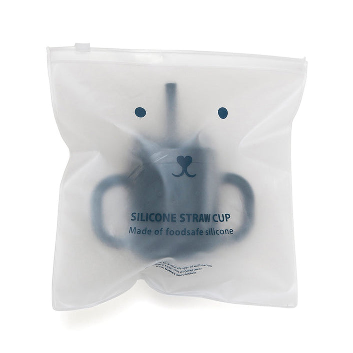 Petit Monkey silicone sippy cup with ears balsam blue