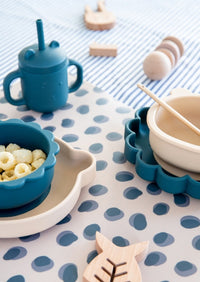 Petit Monkey silicone sippy cup with ears balsam blue