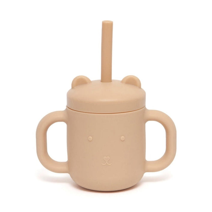 Petit Monkey silicone sippy cup with ears honey