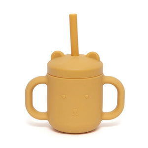 Petit Monkey silicone sippy cup with ears ocher