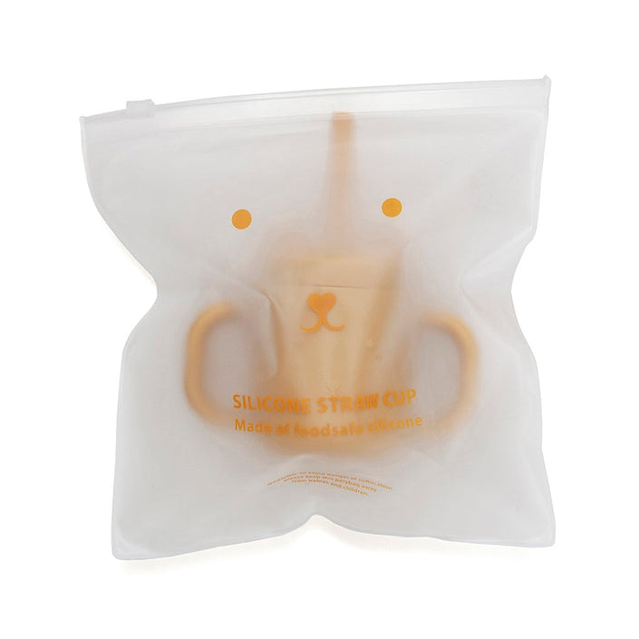 Petit Monkey silicone sippy cup with ears ocher